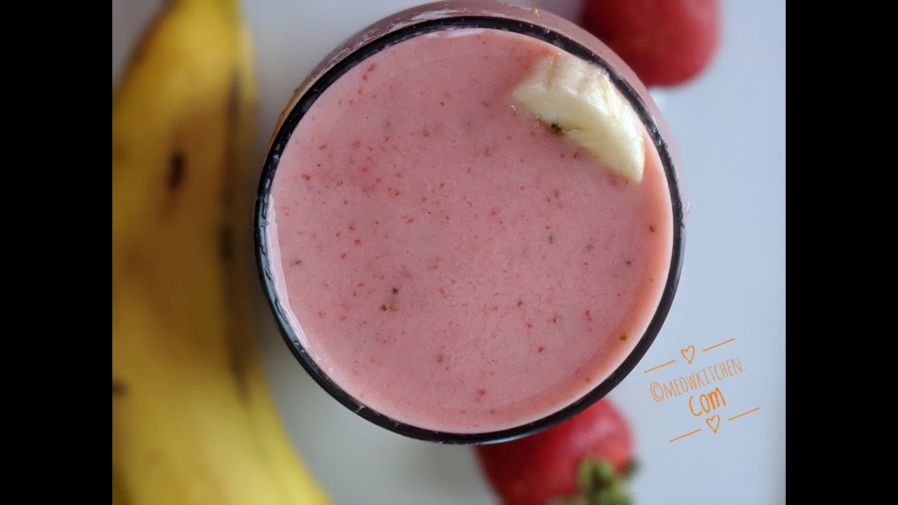 Strawberry banana smoothie/ 5 Ingredients/How to make a strawberry banana smoothie - YouTube