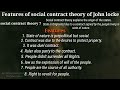 Features of the Social Contract Theory of John Locke