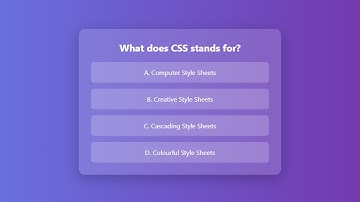 Multiple Choice Quiz Design using HTML CSS and JavaScript