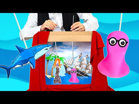 Видео: Бумажные поделки в пиратском стиле: кукольный спектакль капитана Сэма «Морское приключение»