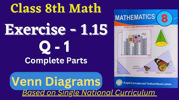 Class 8 Math New Book Exercise 1.15 [ Question 1 ] Venn Diagrams Class 8 Math Exercise 1.15