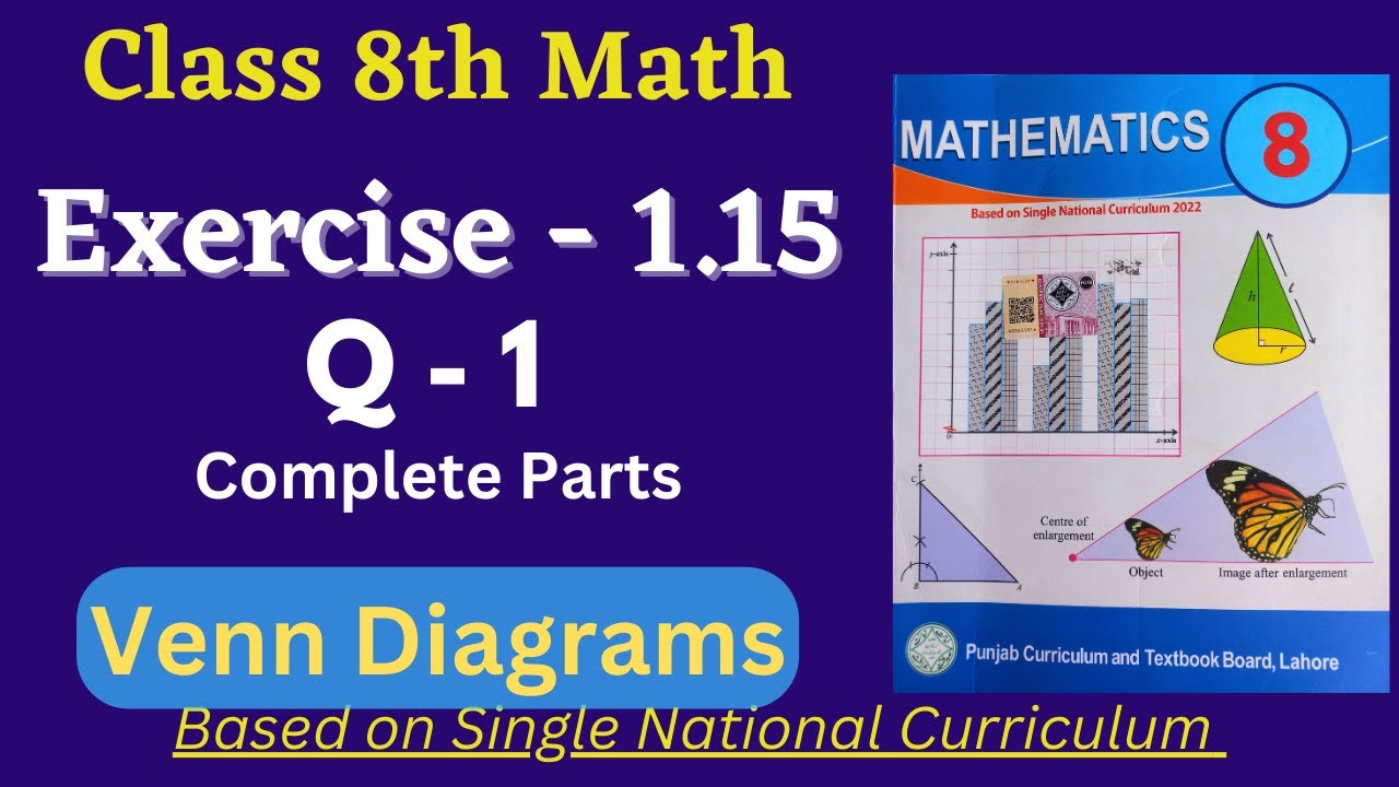 Class 8 Math New Book Exercise 1.15 [ Question 1 ] Venn Diagrams