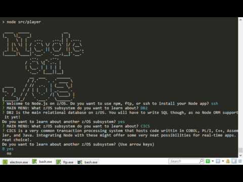 Node.js running on the IBM Mainframe z/OS Operating System