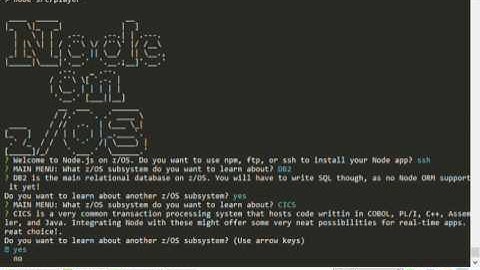 Node.js running on the IBM Mainframe z/OS Operating System