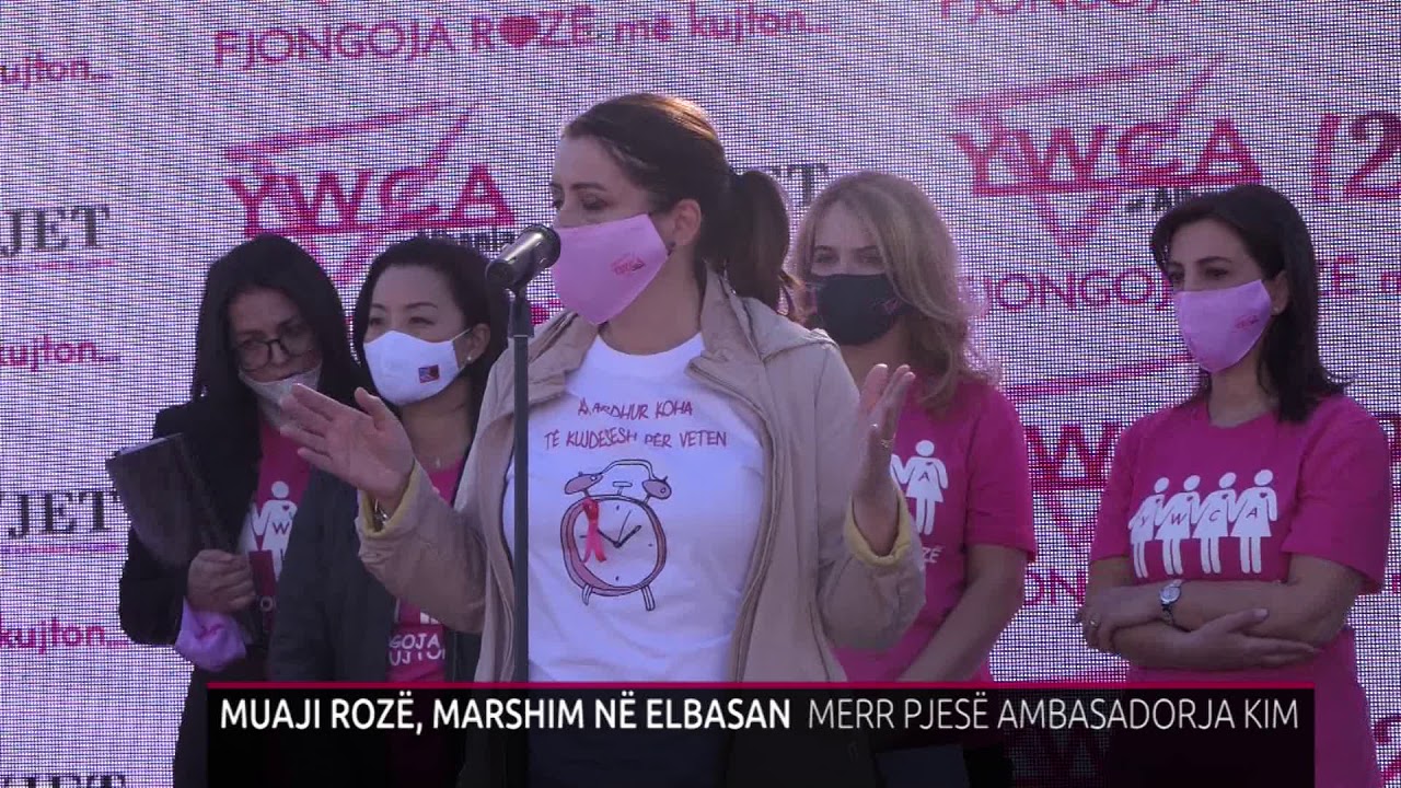 MUAJI ROZË, MARSHIM NË ELBASAN - YouTube