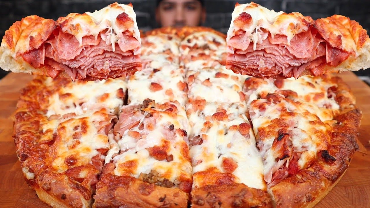 ASMR EATING 7LBS PIZZA MUKBANG