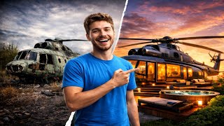 I Turned an Abandoned Helicopter into a Luxury House 😱🚁
