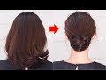 【セミロング セルフ】２本ロープ編みで作るヘアスタイル