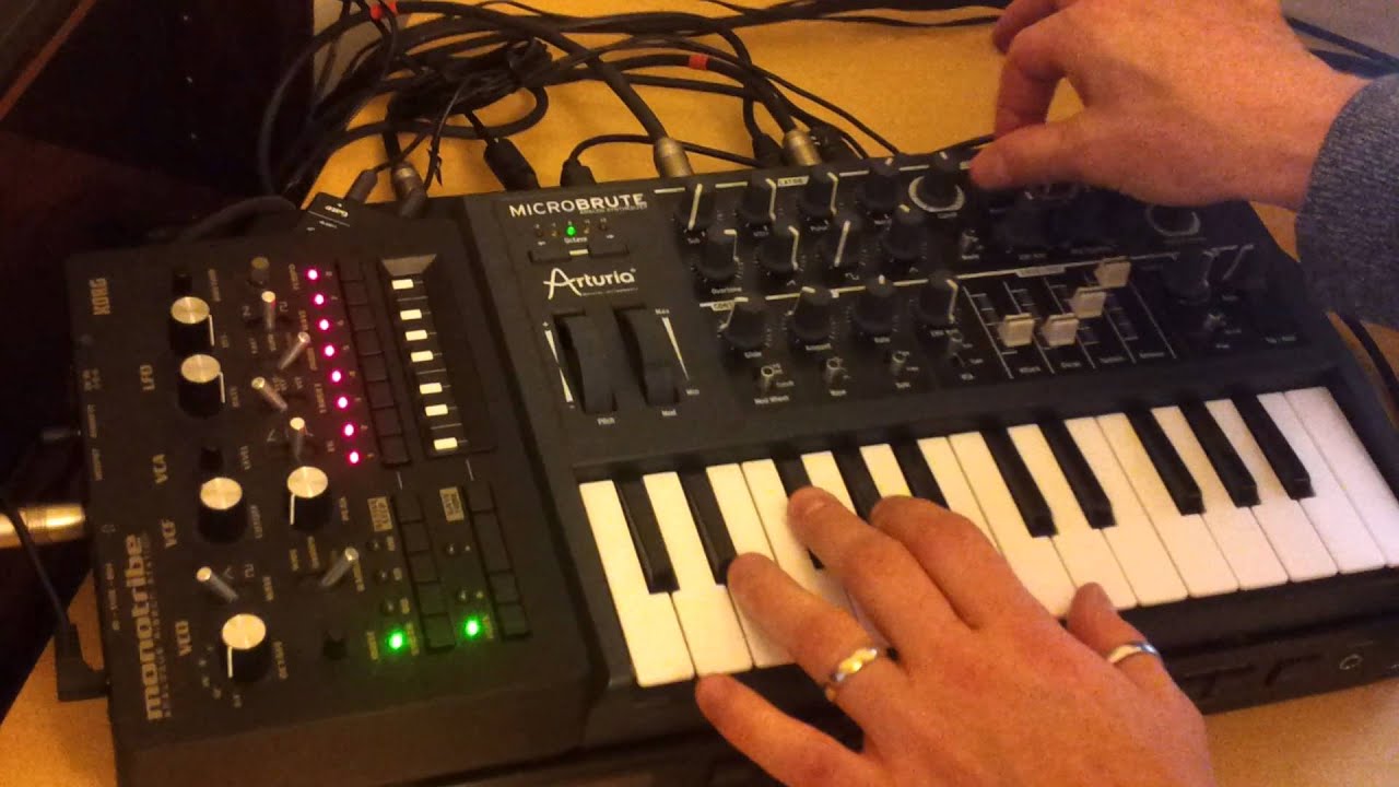 Microbrute Monotribe synced - YouTube