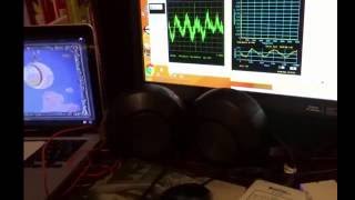 Demo of Amplitude Modulation using a myDAQ and AD633 multipliers