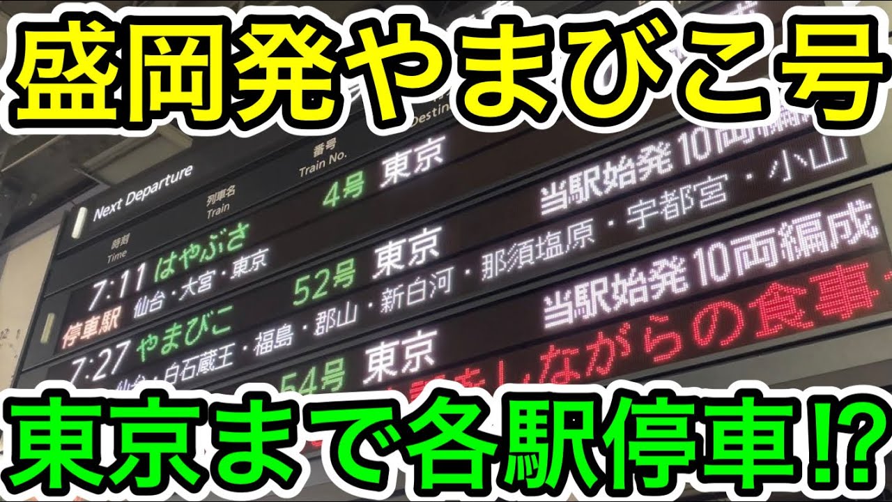 【盛岡→東京 各駅停車⁉︎】やまびこ52号に乗ってきた