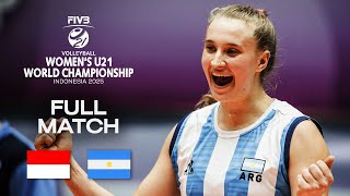 Indonesia Vs. Argentina - Pool A Womens U21 World Champs 2025 - Full Match