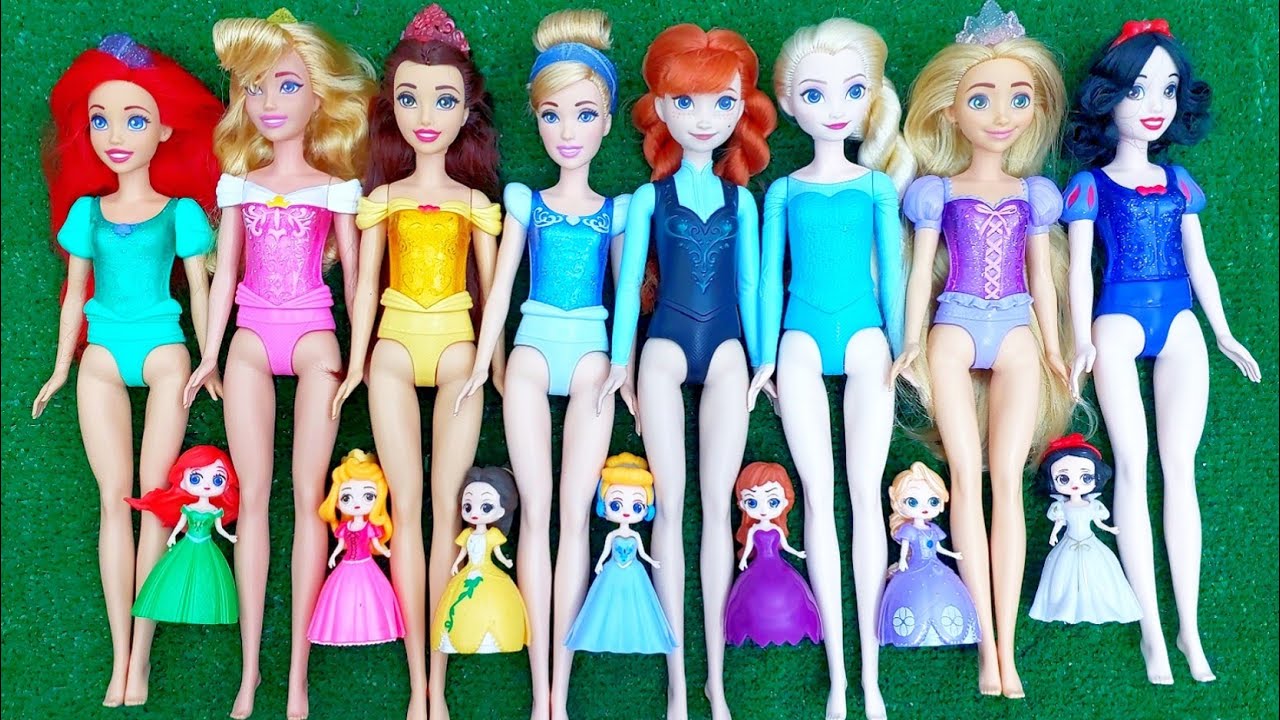 Disney Princesses vs Kuromi & Hello Kitty bag unboxing Satisfying ASMR DIY doll dress Miniature