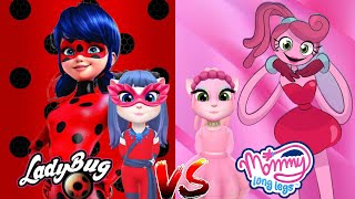 Ladybug From Miraculous Vs Mommy Long Legs From Poppy Playtime In My Talking Angela 2 Cosplay