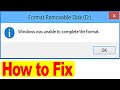 How to fix windows was unable to complete the format  haroon hussain