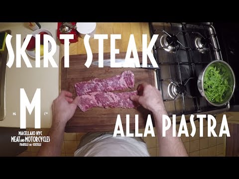 Skirt Steak Recipe! Meat And Motorcycles Cooking On Moto Guzzi V7 In NYC