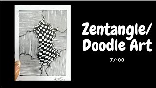 Information Zentangle Art Challenge 7/100 | Creative Doodle Art | Satisfying & Relaxing Drawing News