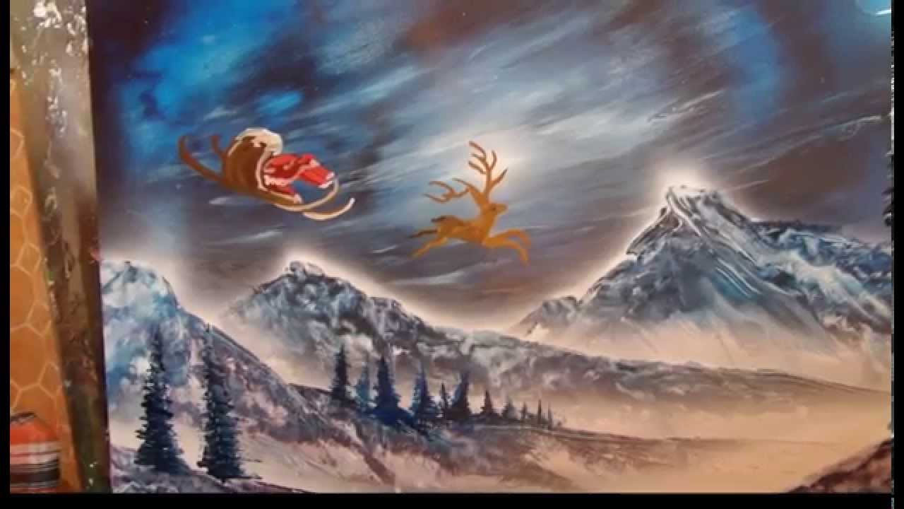 Christmas spray art - YouTube