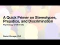 A Quick Primer on Stereotypes, Prejudice, and Discrimination