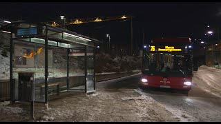 Sweden, Stockholm, Bus 76 Night Ride From Ropsten To Slottsbacken