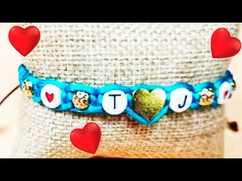 como hacer pulseras de hilo ❤ y letras