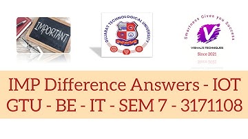 Answers of IMP Differences IoT 3171108 | Internet of Things | GTU BE IT SEM 7 | GTU IMP Differences