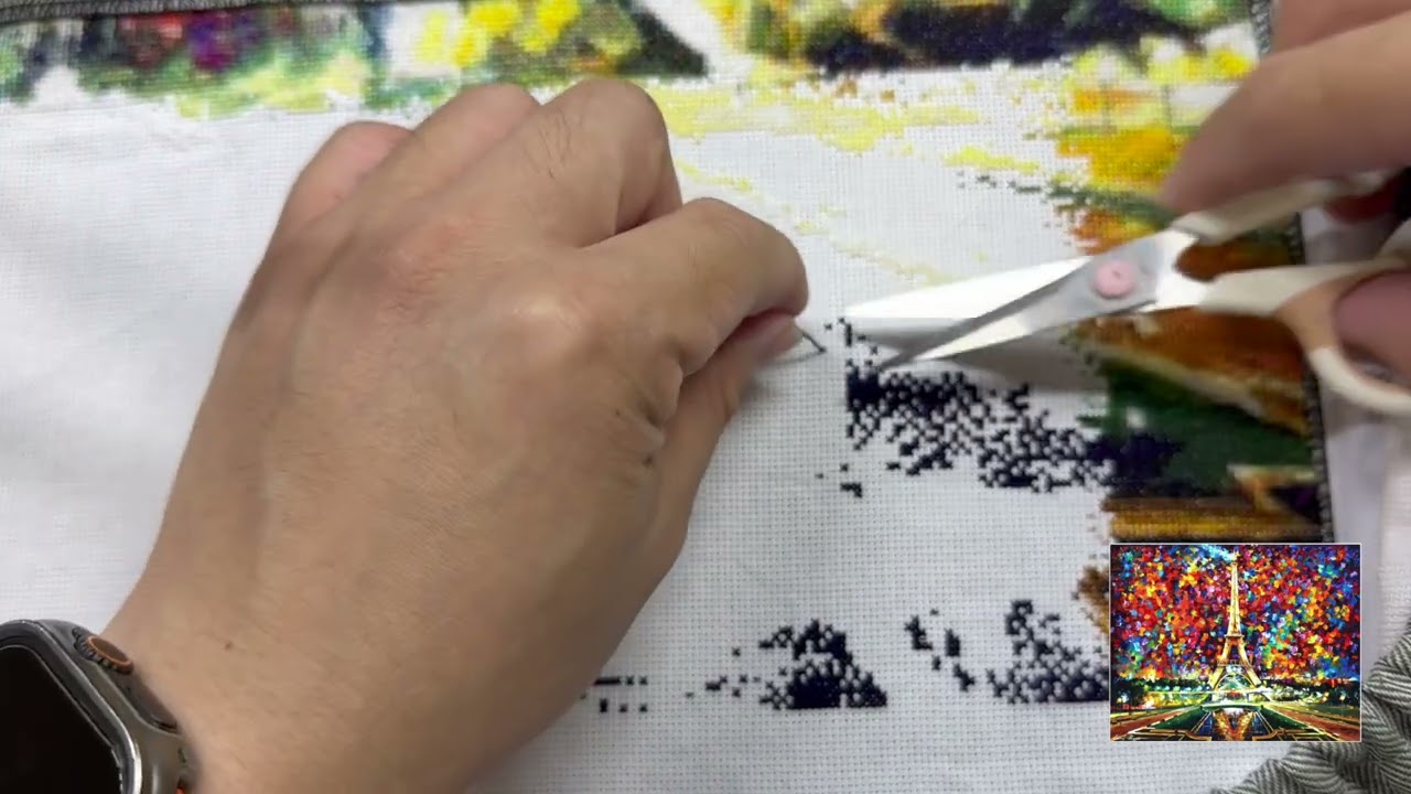 Flosstube Cross stitch 60: Stitch with me - Paris of my dreams Max Colour #asmr #crossstitching