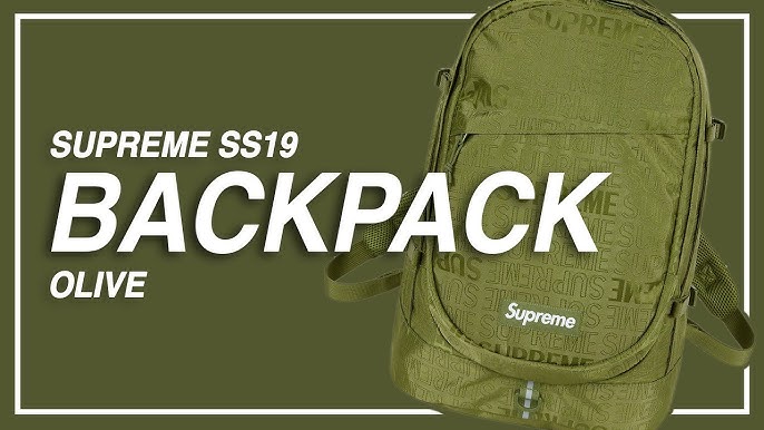 ✤✓✹ SUPREMEˉ Supreme Backpack (SS19) School Season Full Printed LOGO Sports  Travel Backpack Student Schoolbag