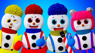 Snowman Puzzle! Cha-Cha, Chicky, Lya-Lya \& Boom-Boom Dance | D Billions Kids Songs