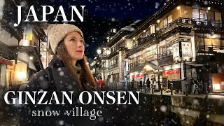 JAPAN TRAVEL VLOG | Exploring snow village Ginzan Onsen