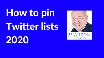 How to pin Twitter lists 2020