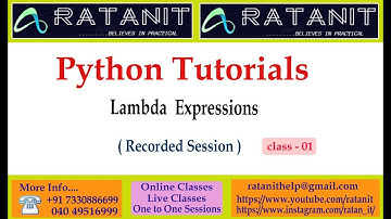 #python Tutorials || Lambda Expressions || by Mr.Ratan || class-01