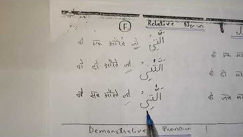 Relative Noun | Ism-e-Mausool | Ism-e-Mosool | Quran Arabic Grammer | Word teaching | Urdu | Hindi