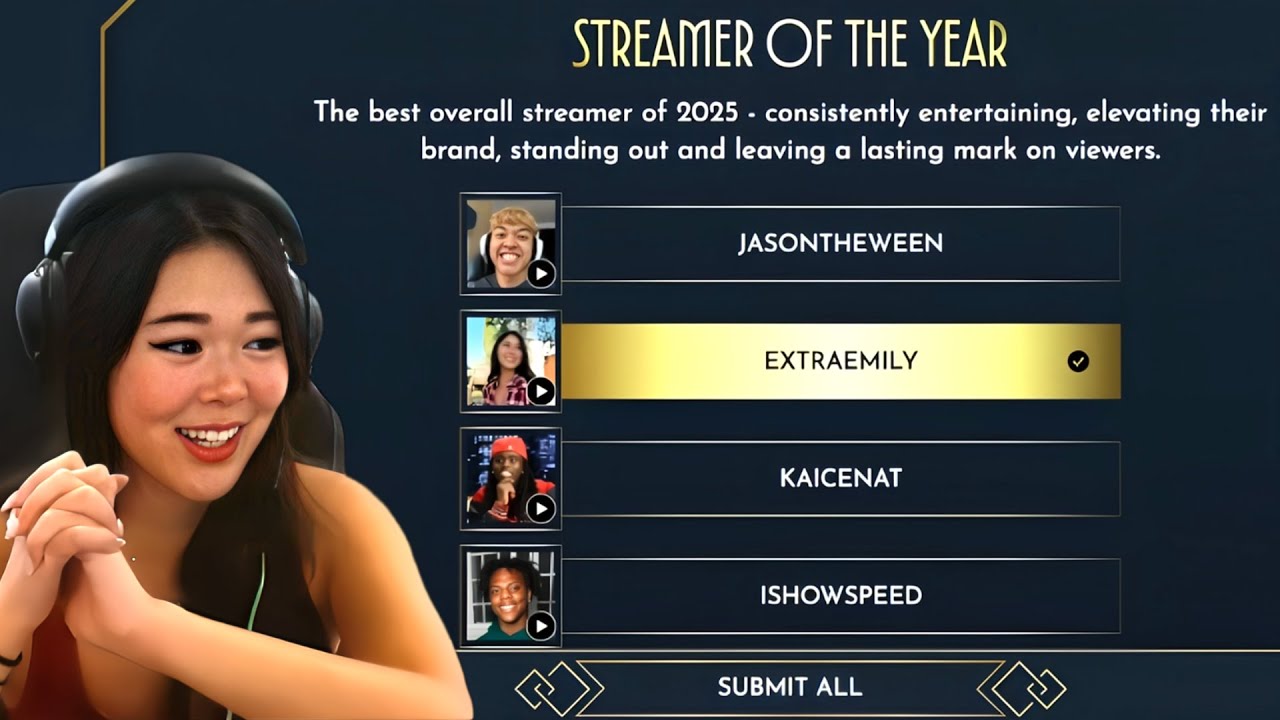 ExtraEmily Reveals Her Streamer Awards Votes 🏆👀