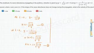 The amplitude of a wave disturbance propagating in the positive