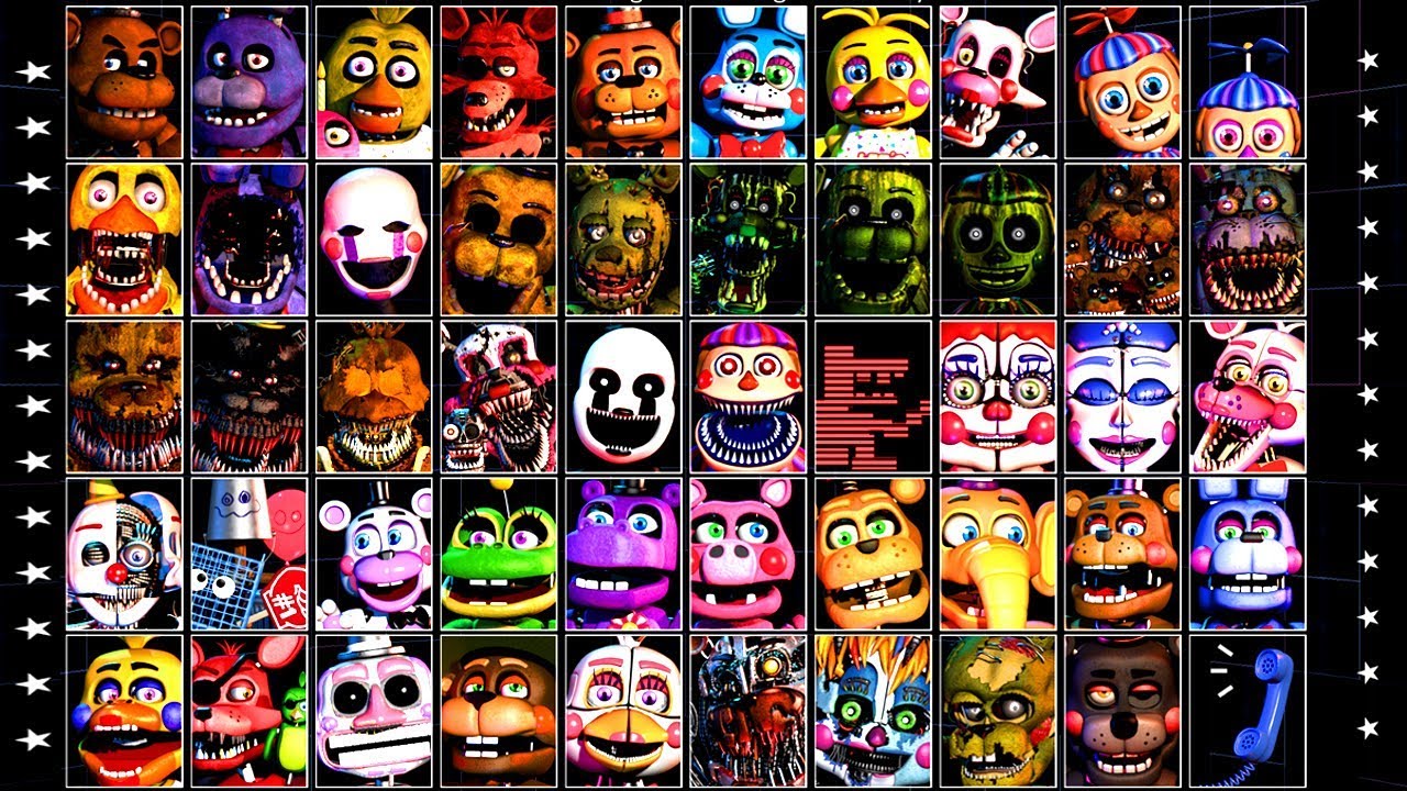 Fnaf 6 All 50 Animatronics Fnaf6 Full Roster Release Date Youtube