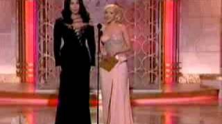 Christina Aguilera Cher Golden Globes 2010