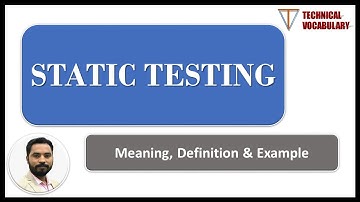 Static Testing | Meaning of Static Testing| Definition of Static Testing | Technical Vocabulary