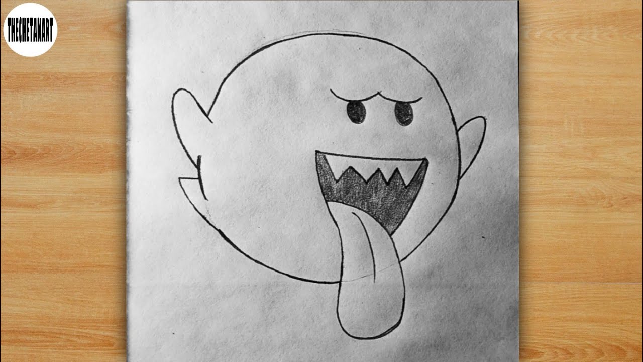 Easy Cute Ghost Drawing 👻 | Spooky Cartoon Sketch Step by Step