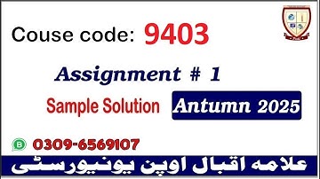 Aiou 9403 assignment 1 Autumn 2025 solutions  @picksPK ​
