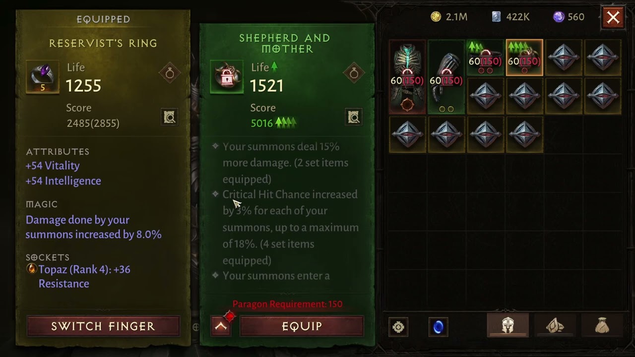 diablo immortal got really lucky with a ring drop! YouTube