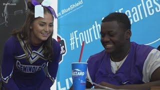 High school football players enjoy ice cream eating challenge screenshot 2