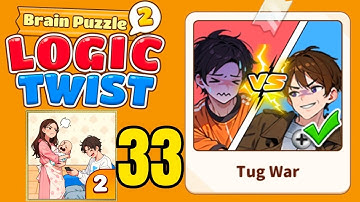 Brain puzzle 2 logic twist level 33 solution walkthrough ( tug war ) 