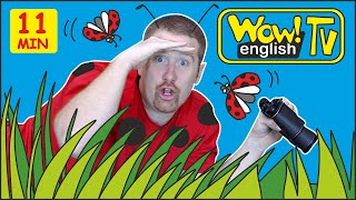 Animals in the Garden + MORE Stories with Steve and Maggie for Kids | Wow English TV