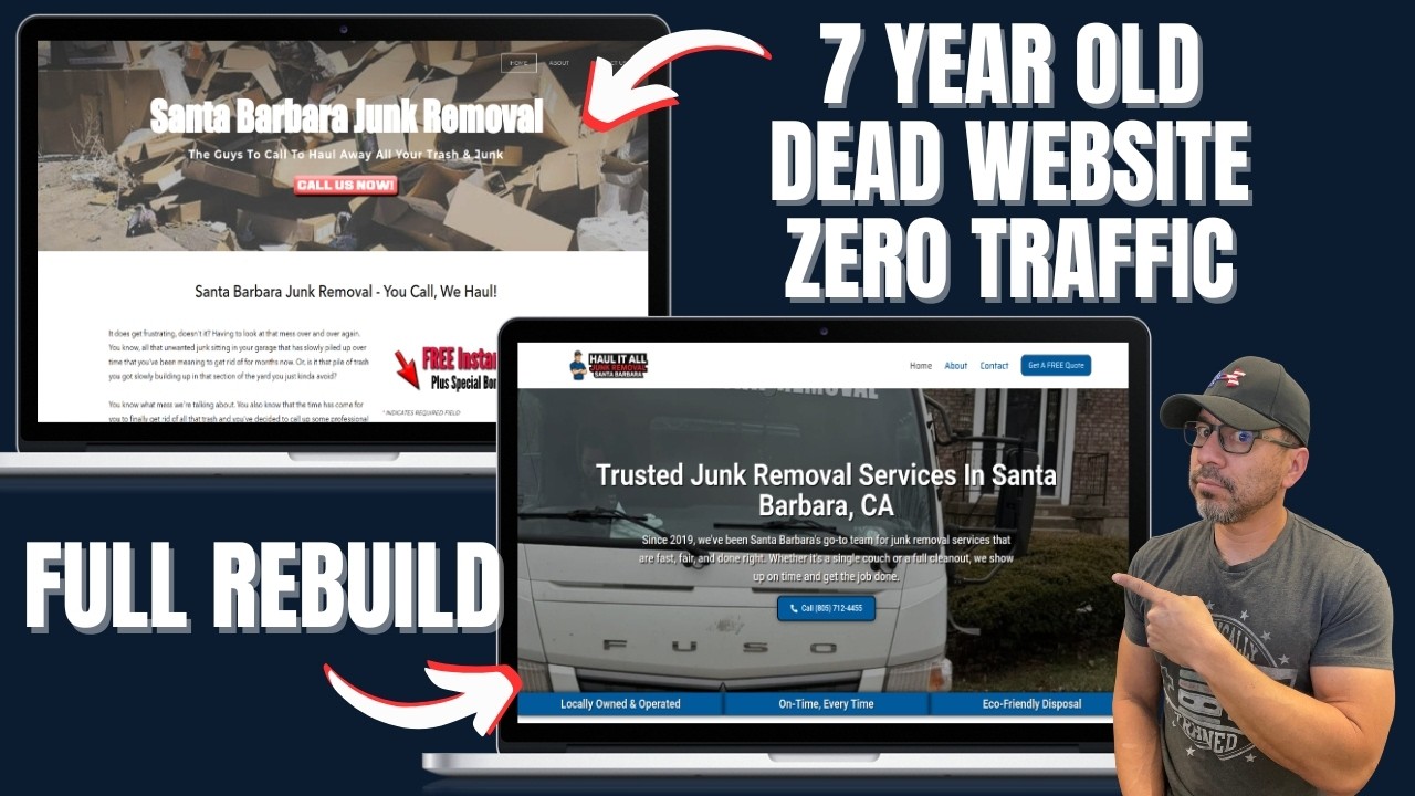 I Rebuilt a 7-Year-Old Junk Removal Website (Getting ZERO Traffic) in 1 Hour