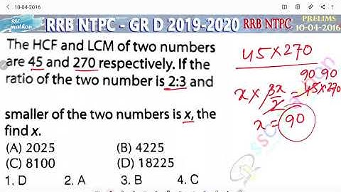 the HCF and LCM of two numbers are 45 and 270 respectively if the ratio of the two number is