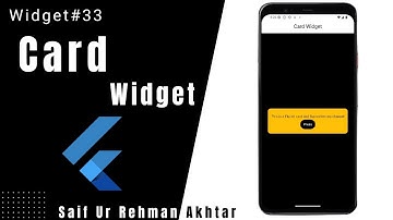 Flutter Card Widget Explained | Flutter 215+ Widgets Series (Urdu/Hindi)