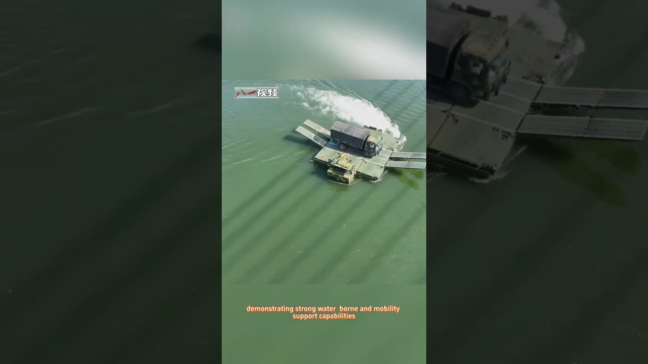 Self-Propelled Bridge-Gate Rafts Showcase Remarkable Water Crossing Ability in Military Exercise