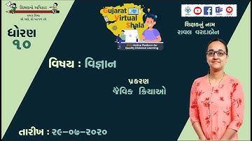 STD-10  SCIENCE  | 29-07-2020  | 6 - જૈવિક ક્રિયાઓ  | શિક્ષક :  વરદાબેન રાવલ