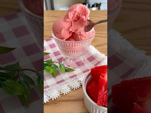 ايس كريم بطيخ بمكونين اتنين بس